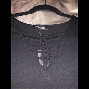 NEW VERY SOFT BLACK SHIRT WITH FRONT DETAIL